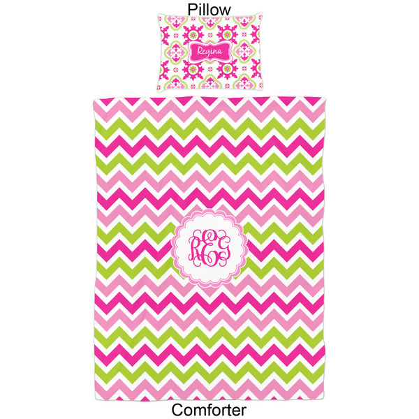 Pink & Green Chevron Comforter Set - Twin - Approval