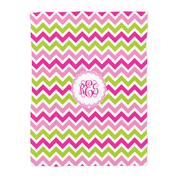 Pink & Green Chevron Comforter - Twin - Front