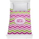 Pink & Green Chevron Comforter - Twin (Personalized)
