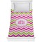 Pink & Green Chevron Comforter - Twin XL (Personalized)