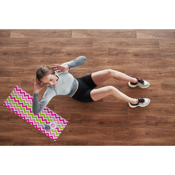 Pink & Green Chevron Cooling Towel- Lifestyle