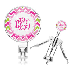 Pink & Green Chevron Corkscrew (Personalized)