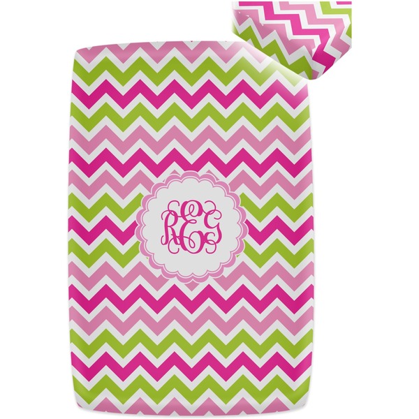 Pink & Green Chevron Crib Fitted Sheet - Apvl