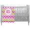 Pink & Green Chevron Crib Comforter / Quilt (Personalized)