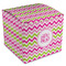 Pink & Green Chevron Cube Favor Gift Boxes (Personalized)