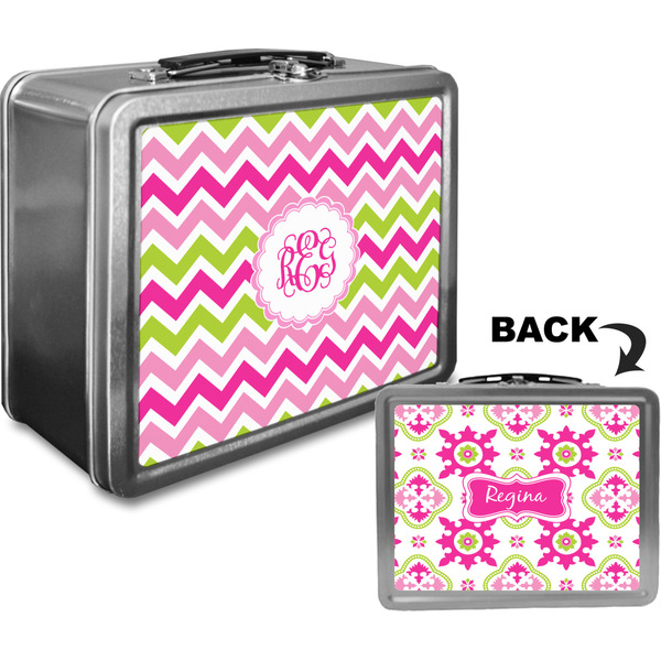 Pink & Green Chevron Custom Lunch Box / Tin Approval
