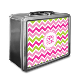 Pink & Green Chevron Lunch Box (Personalized)