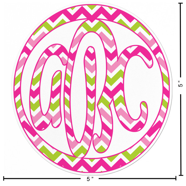 Pink & Green Chevron Custom Shape Iron On Patches - L - APPROVAL