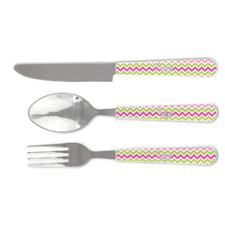 Pink & Green Chevron Cutlery Set (Personalized)