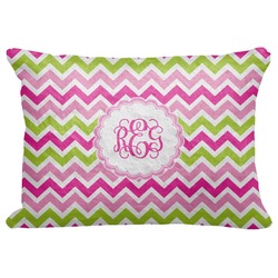 Pink & Green Chevron Decorative Baby Pillowcase - 16"x12" (Personalized)