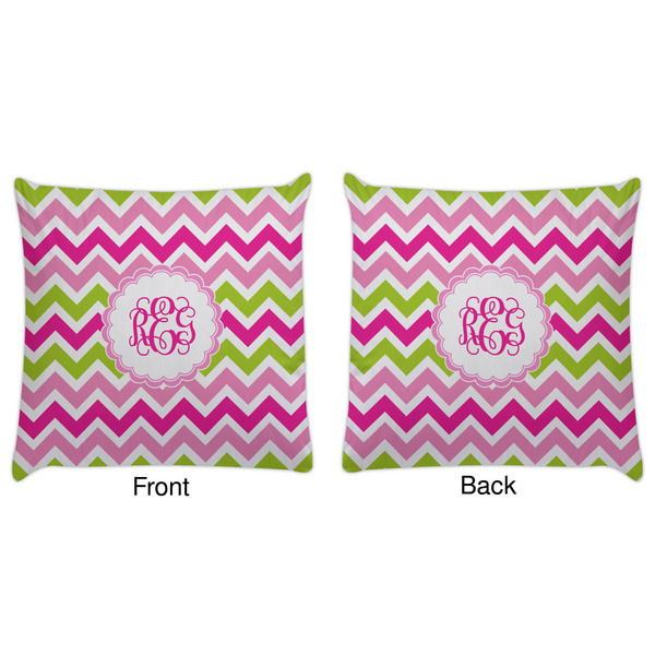 Pink & Green Chevron Decorative Pillow Case - Approval