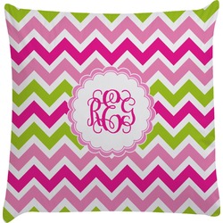 Pink & Green Chevron Decorative Pillow Case (Personalized)