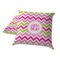 Pink & Green Chevron Decorative Pillow Case - TWO