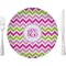 Pink & Green Chevron 10" Glass Lunch / Dinner Plates - Single or Set (Personalized)