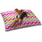 Pink & Green Chevron Dog Bed - Small w/ Monogram
