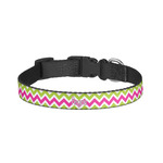 Pink & Green Chevron Dog Collar - Large (Personalized)