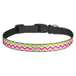 Pink & Green Chevron Dog Collar (Personalized)