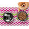 Pink & Green Chevron Dog Food Mat - Small LIFESTYLE
