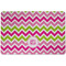 Pink & Green Chevron Dog Food Mat - Small without bowls
