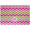 Pink & Green Chevron Dog Food Mat w/ Monogram