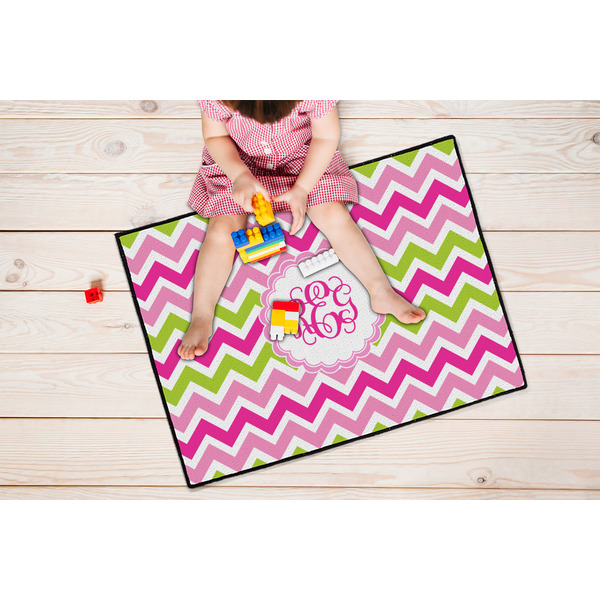 Pink & Green Chevron Door Mats - LIFESTYLE kid
