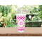 Pink & Green Chevron Double Wall Tumbler with Straw Lifestyle
