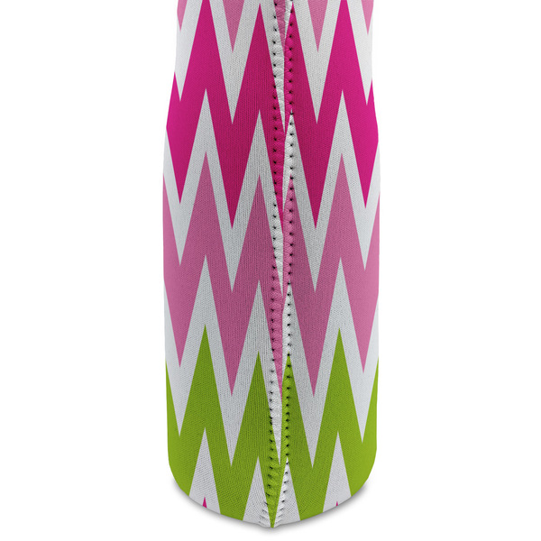 Pink & Green Chevron Double Wine Tote - DETAIL 2 (new)