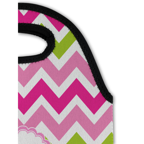 Pink & Green Chevron Double Wine Tote - Detail 1 (new)
