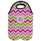 Pink & Green Chevron Double Wine Tote - Flat (new)
