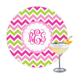 Pink & Green Chevron Printed Drink Topper - 3.25" (Personalized)