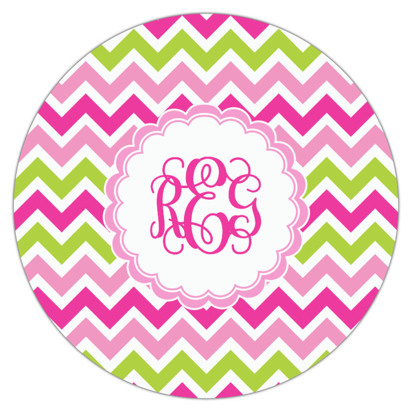 Pink & Green Chevron Drink Topper - Medium - Single