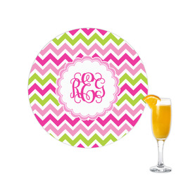 Pink & Green Chevron Printed Drink Topper - 2.15" (Personalized)