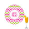 Pink & Green Chevron Printed Drink Topper - 2.15" (Personalized)