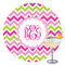 Pink & Green Chevron Printed Drink Topper - 3.5" (Personalized)