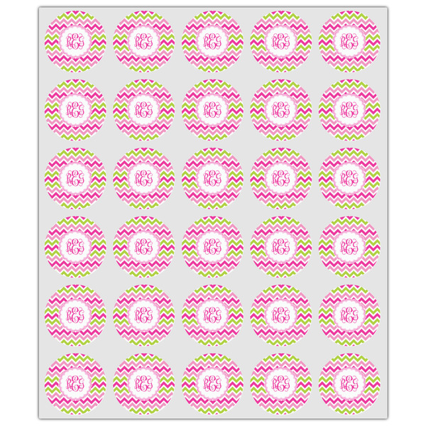 Pink & Green Chevron Drink Topper - XSmall - Set of 30