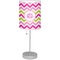 Pink & Green Chevron Lamp with Drum Shade (Personalized)