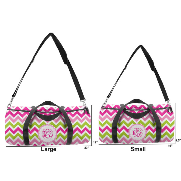 Pink & Green Chevron Duffle Bag Small and Large