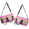 Pink & Green Chevron Duffle bag large front and back sides