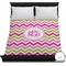 Pink & Green Chevron Duvet Cover - Full / Queen (Personalized)