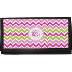 Pink & Green Chevron Canvas Checkbook Cover (Personalized)