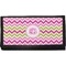 Pink & Green Chevron Canvas Checkbook Cover (Personalized)