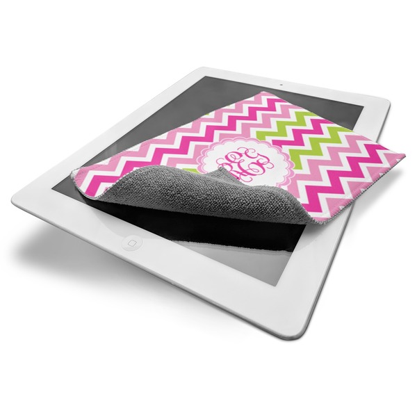 Pink & Green Chevron Electronic Screen Wipe - iPad