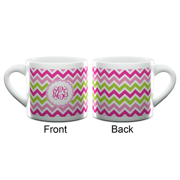 Pink & Green Chevron Espresso Cup - 6oz (Double Shot) (APPROVAL)