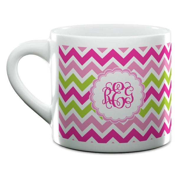 Pink & Green Chevron Espresso Cup - 6oz (Double Shot) (MAIN)