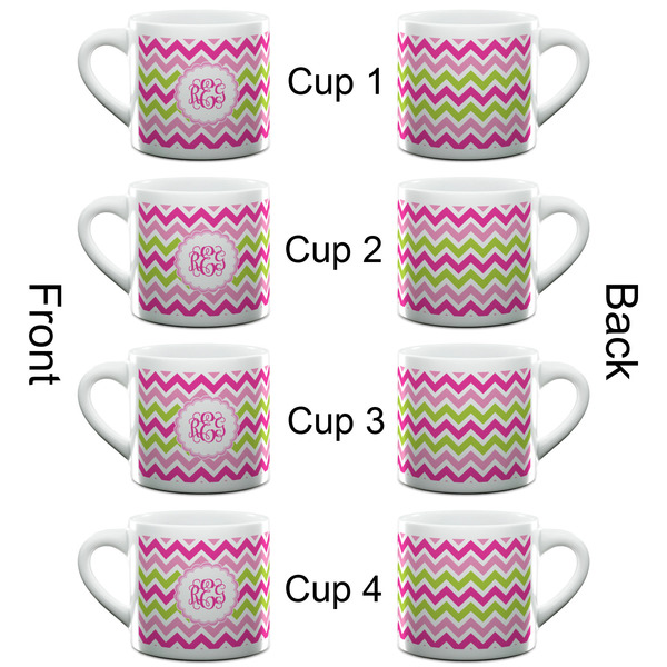 Pink & Green Chevron Espresso Cup - 6oz (Double Shot Set of 4) APPROVAL