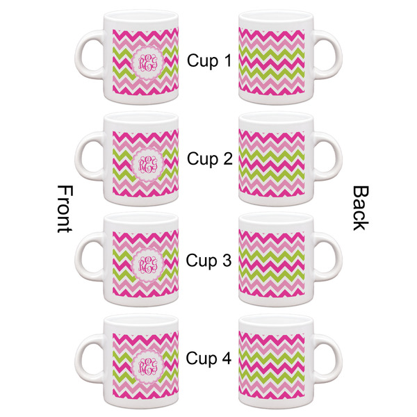 Pink & Green Chevron Espresso Cup Set of 4 - Apvl