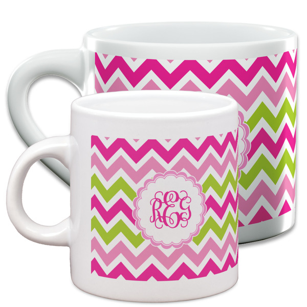 Pink & Green Chevron Espresso Mugs - Main Parent