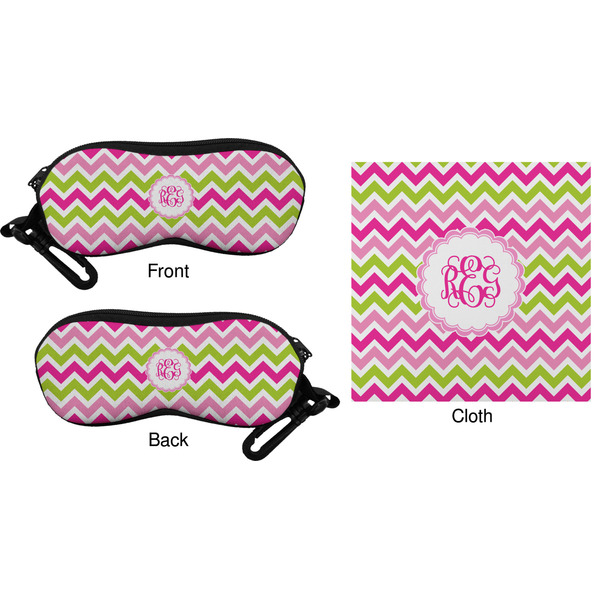 Pink & Green Chevron Eyeglass Case & Cloth (Approval)