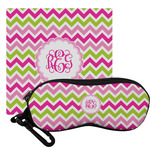 Pink & Green Chevron Eyeglass Case & Cloth (Personalized)