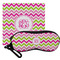 Pink & Green Chevron Eyeglass Case & Cloth (Personalized)